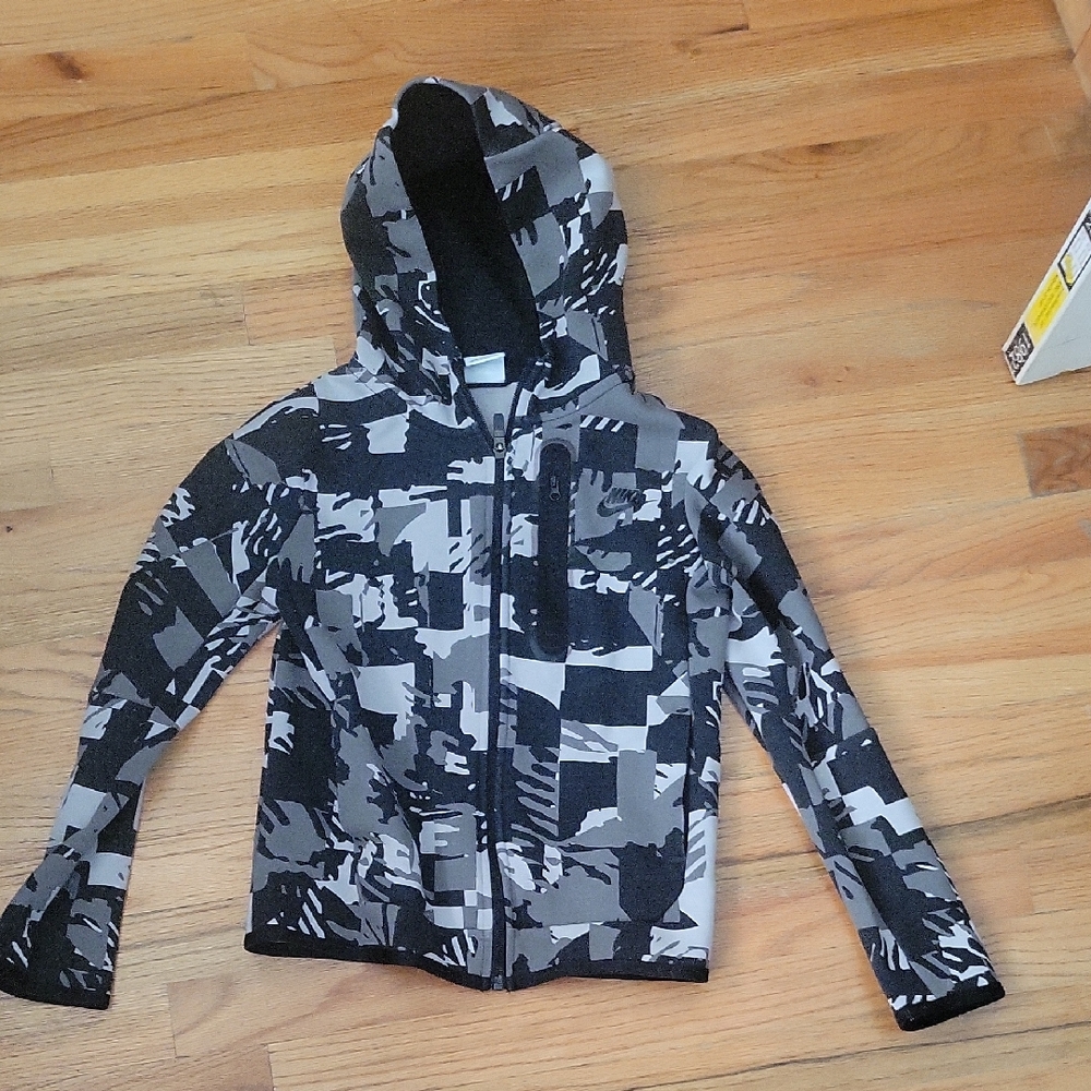 Nike Black and Gray Checkered Jacket